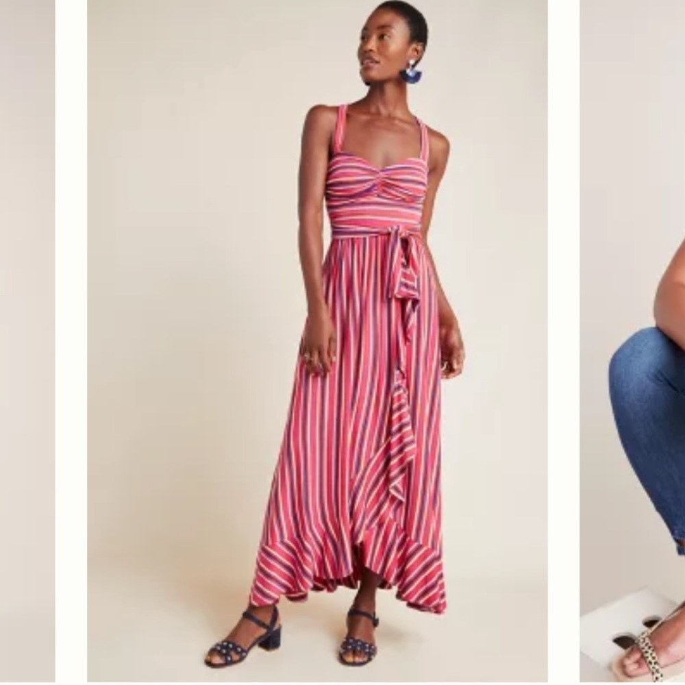 Maeve Anthropologie Gabriela Ruffled Maxi Dress